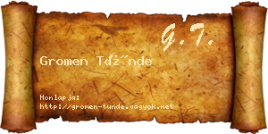 Gromen Tünde névjegykártya